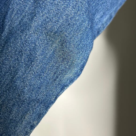 Vtg 90s JANE ASHLEY Medium Denim Maxi Dress Vest Embroidery Cottage Modest Fall - Picture 2 of 8